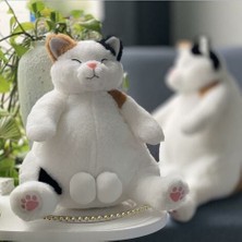 Yiqln Bebek Peluş Oyuncak Kahverengi ve Beyaz Tembel Kedi 35CM (Yurt Dışından)