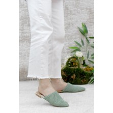 Mehmet Mete 2248 Dantel Örgülü Önü Kapalı Kadın Terlik