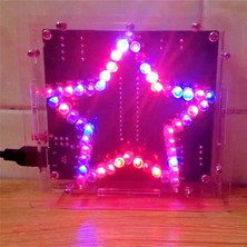 Xhhdqes Dıy Elektronik Kiti Lehimleme Paketi Renkli Beş Köşeli Yıldız LED Yanıp Sönen Kayan Işık Devre Kartı Kiti, Kabuk ile (Yurt Dışından)