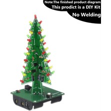 Eeqkıt Dıy Noel Ağaçları Lehimleme Projesi, 3D Noel Ağaçları LED Seti Kiti Dıy Elektronik Kiti Lehimleme Montaj 7 Renk Eğlence Kiti (Yurt Dışından)