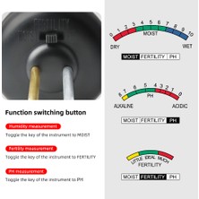 Yıeryı 3'ü 1 Arada Toprak Ölçer Toprak Ph Ölçer Toprak Gübre Nem Test Cihazı Metal Sensörlü Toprak Test Aracı Bahçe Çiçekleri Çimler Bahçe Bitkileri Sebzeler Için (Yurt Dışından)