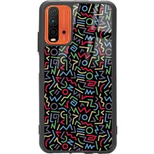 S-Case Xiaomi Redmi 9t Geometrik Renkler Tasarımlı Glossy Telefon Kılıfı