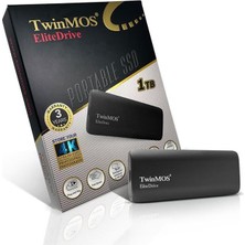 TwinMOS 1TB Taşınabilir Harici SSD USB 3.2/Type-C Siyah (PSSDGGBMED32)