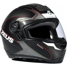 Zeus Zs-811a Al6 Kapalı Kask Mat Siyah-beyaz-kırmızı