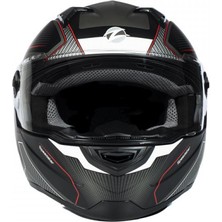 Zeus Zs-811a Al6 Kapalı Kask Mat Siyah-beyaz-kırmızı