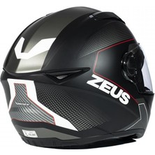 Zeus Zs-811a Al6 Kapalı Kask Mat Siyah-beyaz-kırmızı