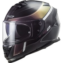 Ls2 Storm Velvet 2 Kapalı Kask Mat Siyah-Gökküşağı