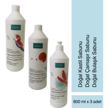 Castile Kastil Sabunu 800 ml + Bulaşık Sabunu 800 ml + Çamaşır Sabunu 800 ml