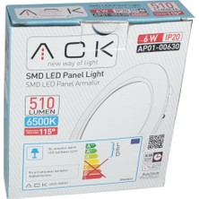 Ack 6W 6500K Beyaz Sıva Altı Yuvarlak Led Panel Armatürü AP01-00630