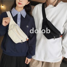 Dolob Kadın Crossbody Yıkanmış Kanvas Kadın Düz Renk Omuzdan Askili Edebi Rahat Göğüs Çanta (Yurt Dışından)