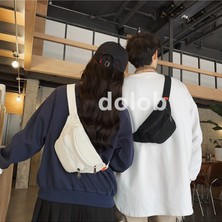 Dolob Kadın Crossbody Yıkanmış Kanvas Kadın Düz Renk Omuzdan Askili Edebi Rahat Göğüs Çanta (Yurt Dışından)