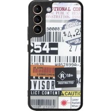 S-Case Samsung S22 Plus Sticker Barkod Tasarımlı Glossy Telefon Kılıfı