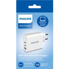 Philips DLP2683 65W 1x Usb-A ve 2x Pd Usb-C Gan Hızlı Şarj Adaptörü