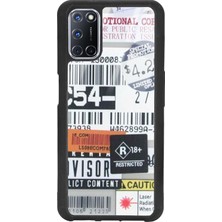 S-Case Oppo A72 Sticker Barkod Tasarımlı Glossy Telefon Kılıfı