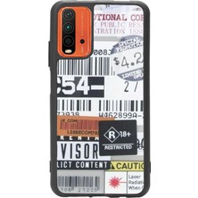 S-Case Xiaomi Redmi 9t Sticker Barkod Tasarımlı Glossy Telefon Kılıfı