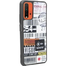 S-Case Xiaomi Redmi 9t Sticker Barkod Tasarımlı Glossy Telefon Kılıfı