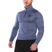 Musclecloth Pro Stretch Fermuarlı Uzun Kollu T-Shirt Lacivert