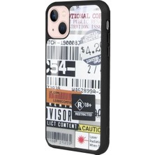 S-Case Apple iPhone 13 Sticker Barkod Tasarımlı Glossy Telefon Kılıfı