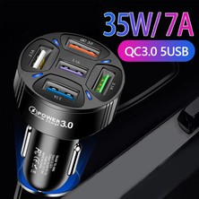 Enraco Qc3.0 5 Port Çıkışlı Çoklu USB Araç Içi Çakmaklık Hızlı Şarj Başlığı