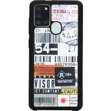 S-Case Samsung A21S Sticker Barkod Tasarımlı Glossy Telefon Kılıfı