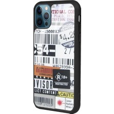 S-Case Apple iPhone 14 Pro Max Sticker Barkod Tasarımlı Glossy Telefon Kılıfı