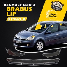 STS Oto Aksesuar Renault Clio 3 2005-2009 Uyumlu Brabus Ön Lip 3 Parça Kanatlı Lip