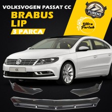 STS Oto Aksesuar Vw Passat cc 2007-2017 Uyumlu Brabus Ön Lip 3 Parça Kanatlı Lip