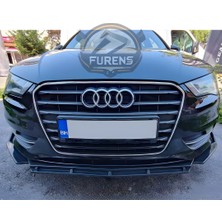 STS Oto Aksesuar Audi A3 8V 2012-2019 Uyumlu Brabus Ön Lip 3 Parça Kanatlı Lip