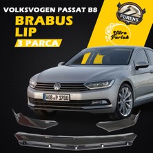 STS Oto Aksesuar Vw Passat B8 Uyumlu Brabus Ön Lip 3 Parça Kanatlı Lip