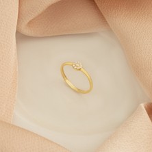 Dkmn Silver 925 Ayar Gümüş Taşlı Papatya Yüzük