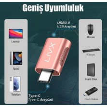 Livx USB 3.0 To Type-C Çevirici Dönüştürücü Otg Adaptör Rose Gold Otgrg 2 Adet