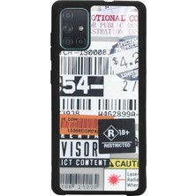 S-Case Samsung A71 Sticker Barkod Tasarımlı Glossy Telefon Kılıfı