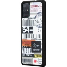 S-Case Samsung A71 Sticker Barkod Tasarımlı Glossy Telefon Kılıfı