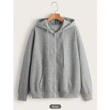 RBG Store Gri Fermuarlı Hırka 4xl-5xl