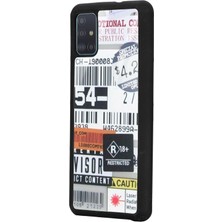 S-Case Samsung A51 Sticker Barkod Tasarımlı Glossy Telefon Kılıfı