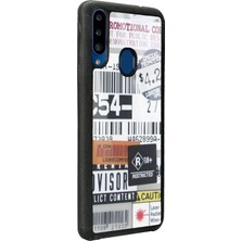 S-Case Samsung A20S Sticker Barkod Tasarımlı Glossy Telefon Kılıfı