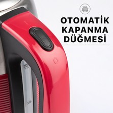 G3 Ferrari Duca Kırmızı 1.7L Retro Sıcaklık Göstergeli Çelik Su Isıtıcısı / G10149