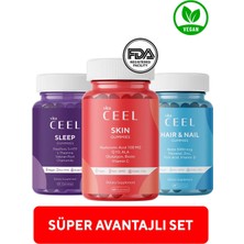 Vita Ceel 3'lü Cilt Vitamini, Uyku Vitamini ve Saç&Tırnak Gummy Vegan Çiğnenebilir Vitamini