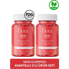 Vita Ceel 2'li Vegan Cilt Vitamini Çiğnenebilir Gummy, Hyaluronic Acid, Vitamin C, Glutatyon, Q10, Ala, Biotin