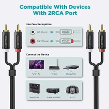 Canpay Bilgisayar ve Ses Sistemleri Için 2 Rca Jack Girişi ve Çıkışıyla Çok Yönlü 3 Metre Aux Ses Kablosu