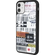 S-Case Apple iPhone 12 Sticker Barkod Tasarımlı Glossy Telefon Kılıfı