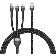 Canpay Tüm Telefon ve Tabletler Için Type-C, Lightning, Micro Usb, Data ve Hızlı Şarj Kablosu (1.5metre)