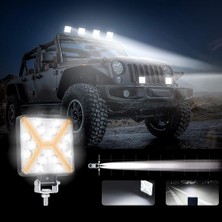 C9 Kare Xlight Çalışma ve Off Road Lambası Beyaz 10.5 cm