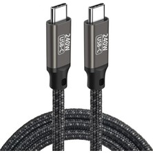 Canpay Type-C'den Type-C'ye Yüksek Hızlı Şarj ve Veri Aktarımı Usb-C Kablosu (1.5 Metre Type-C 100W 20GBPS)