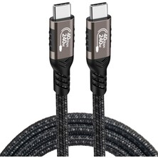 Canpay Ultra Hızlı Şarj ve Veri Aktarımı Iki Ucu Type-C Data Pd Kablosu (1.2metre Usb4 240W 40GBPS 8K@60Hz)