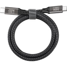 Canpay Iki Ucu Type-C Yüksek Hızlı Şarj ve Veri Aktarım Kablosu Type-C'den Type-C'ye 0.5 Metre Data Kablosu