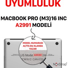 Novstrap Apple Macbook Pro M3 16 Inç A2991 ile Uyumlu Ekran Koruyucu Parlak Nano Film