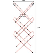 Pratik Katlanabilir Yer Kaplamayan Çamaşır Kurutma Askısı Pembe