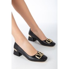 Suins Shoes Suins Arya Kadın Orta Topuklu V Toka Detaylı Ayakkabı