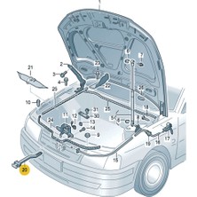 Vass41 Vw Passat B5.5 2001-2005 Motor Kaput Açma Emniyet Mandalı 3B0823593D